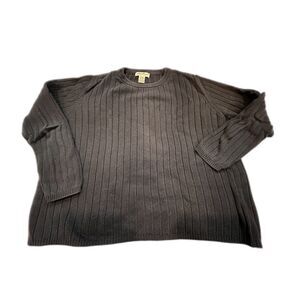 Eddie Bauer 90s Vintage Black Ribbed Sweater Cotton XL Women's